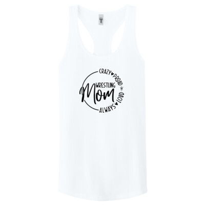 Women's Crazy Proud Wrestling Mom Racerback Tank 2 Thumbnail