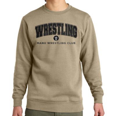 Adult Manu Wrestling Club Tan Crewneck Sweatshirt Thumbnail