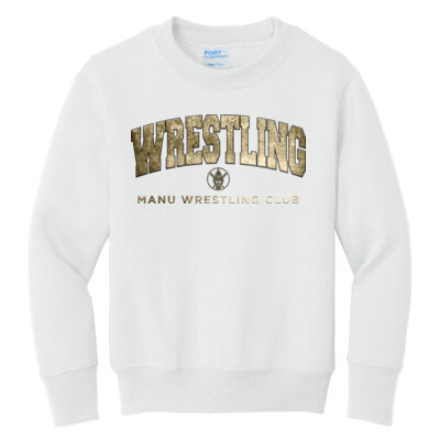 Youth Manu Wrestling Club White Crewneck Sweatshirt Thumbnail