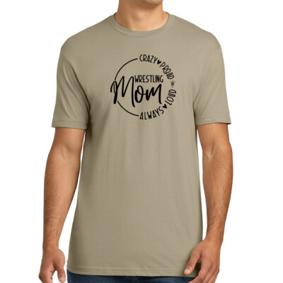Adult Crazy Proud Wrestling Mom Tan T-shirt Thumbnail