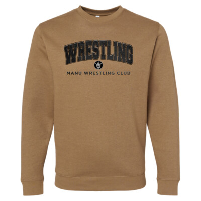 Adult Manu Wrestling Club Brown Crewneck Sweatshirt Thumbnail